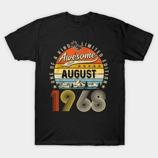 Awesome Since August 1968 Vintage 55th Birthday T-Shirt